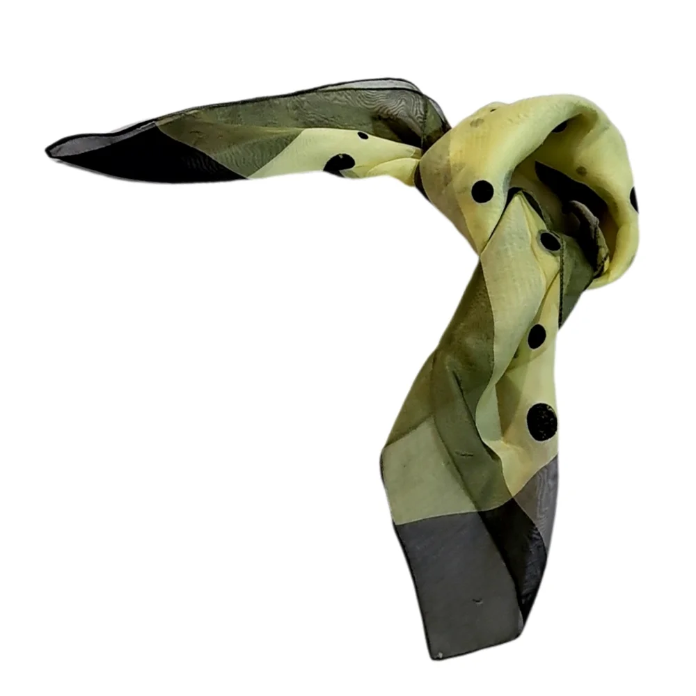 Polka Dot Sheer Scarf - Yellow & Black